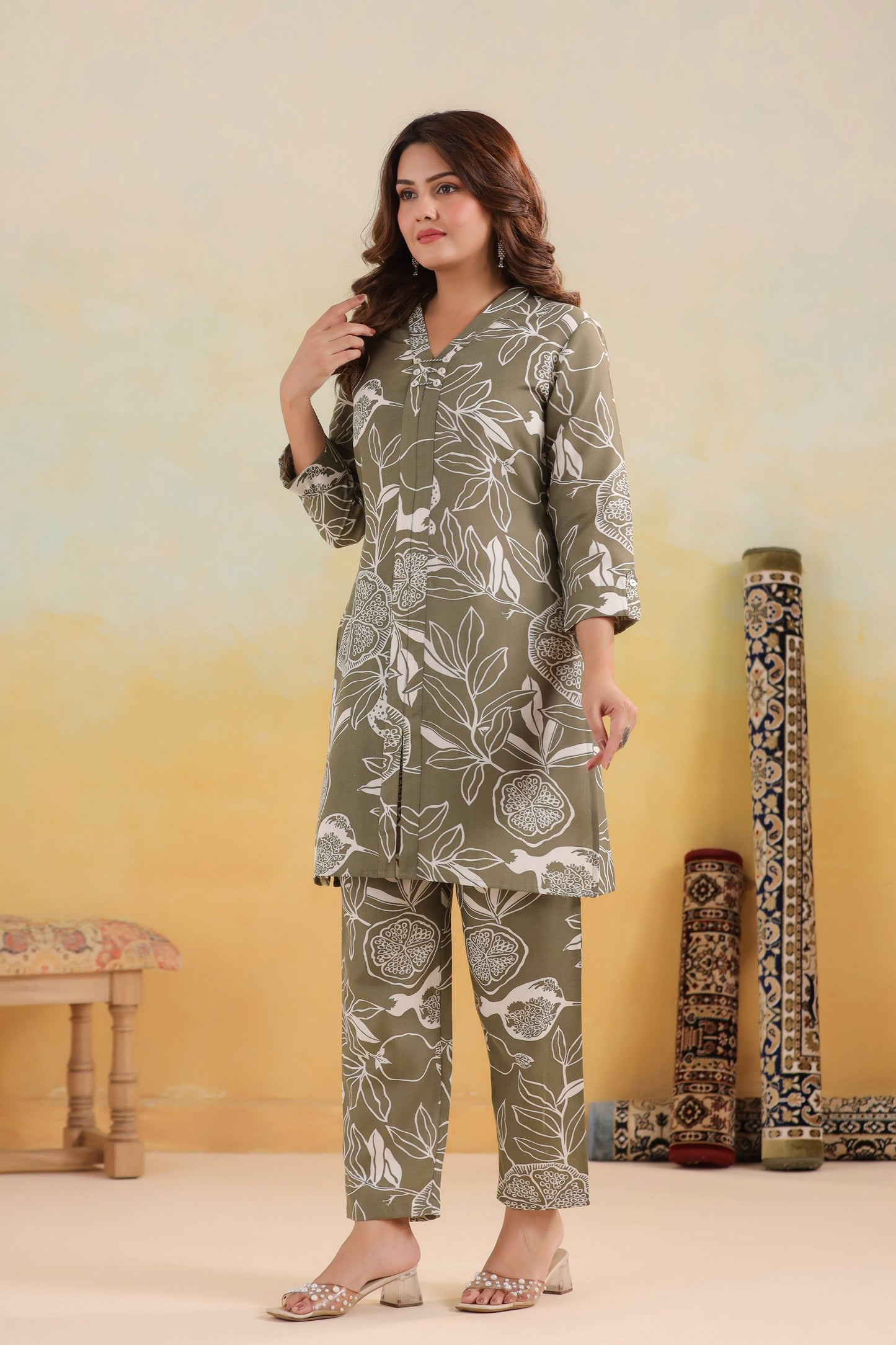 Green Cotton Co-ord Set
