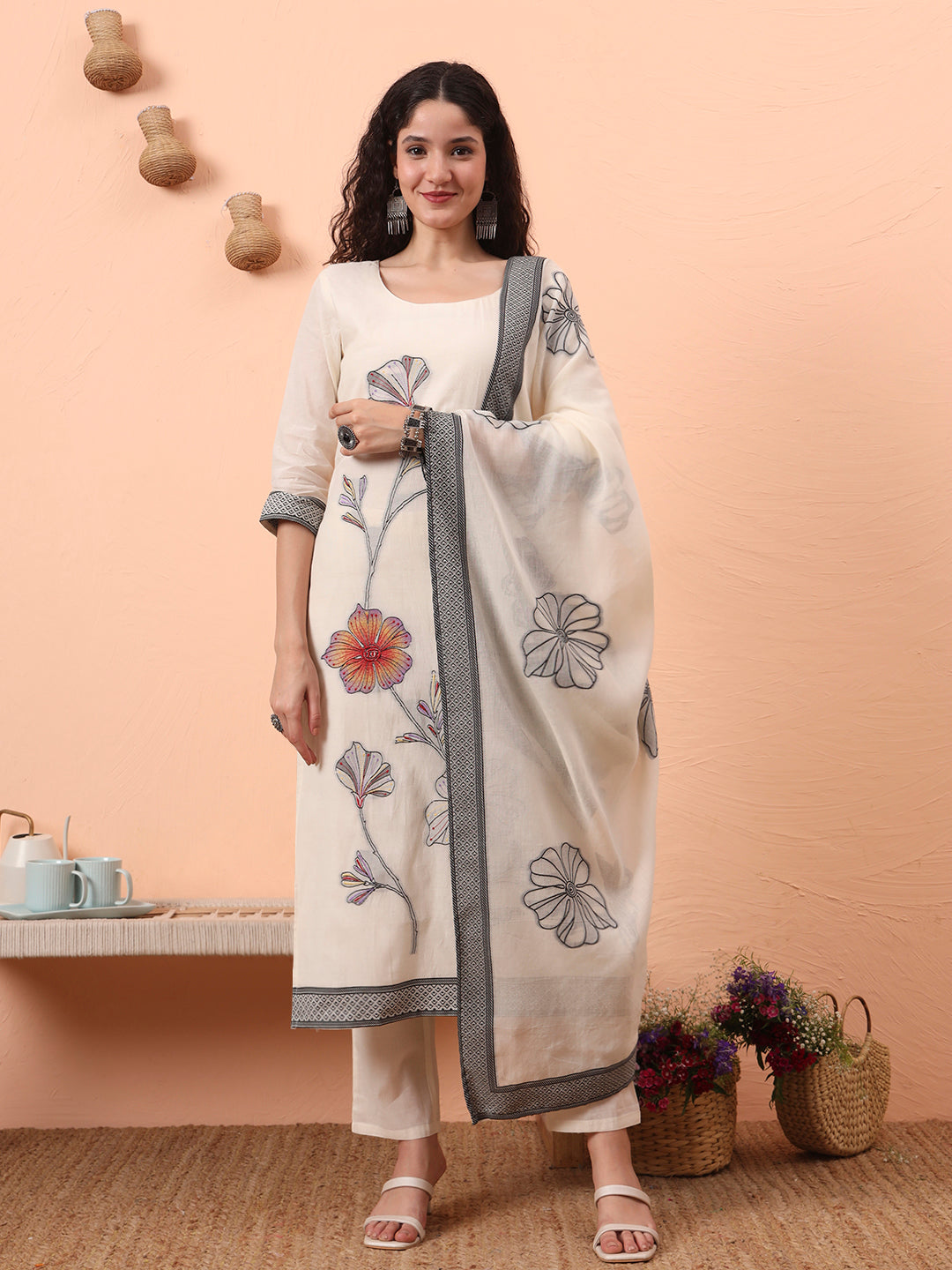 Floral Printed Kurti Set