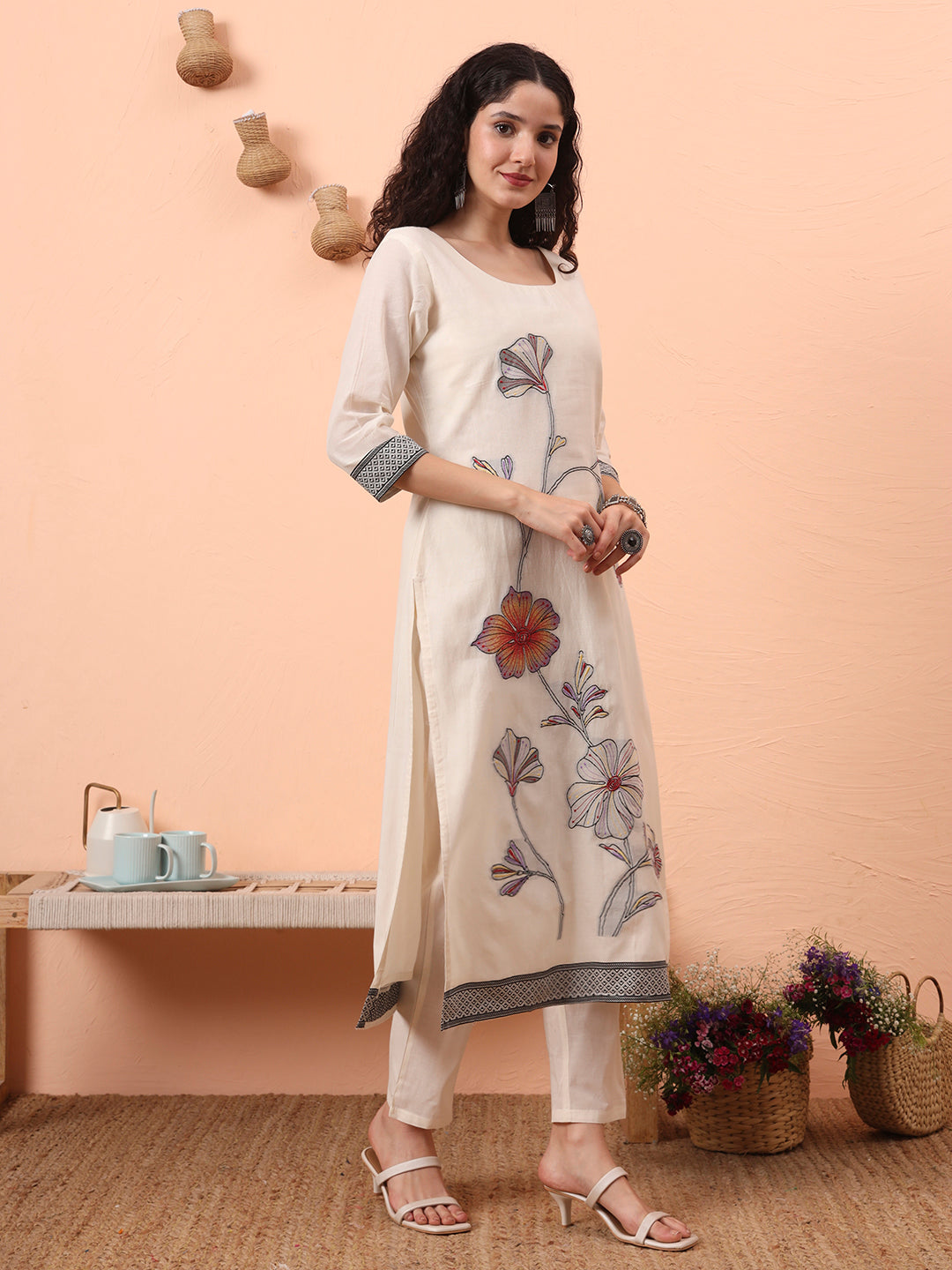Floral Printed Kurti Set