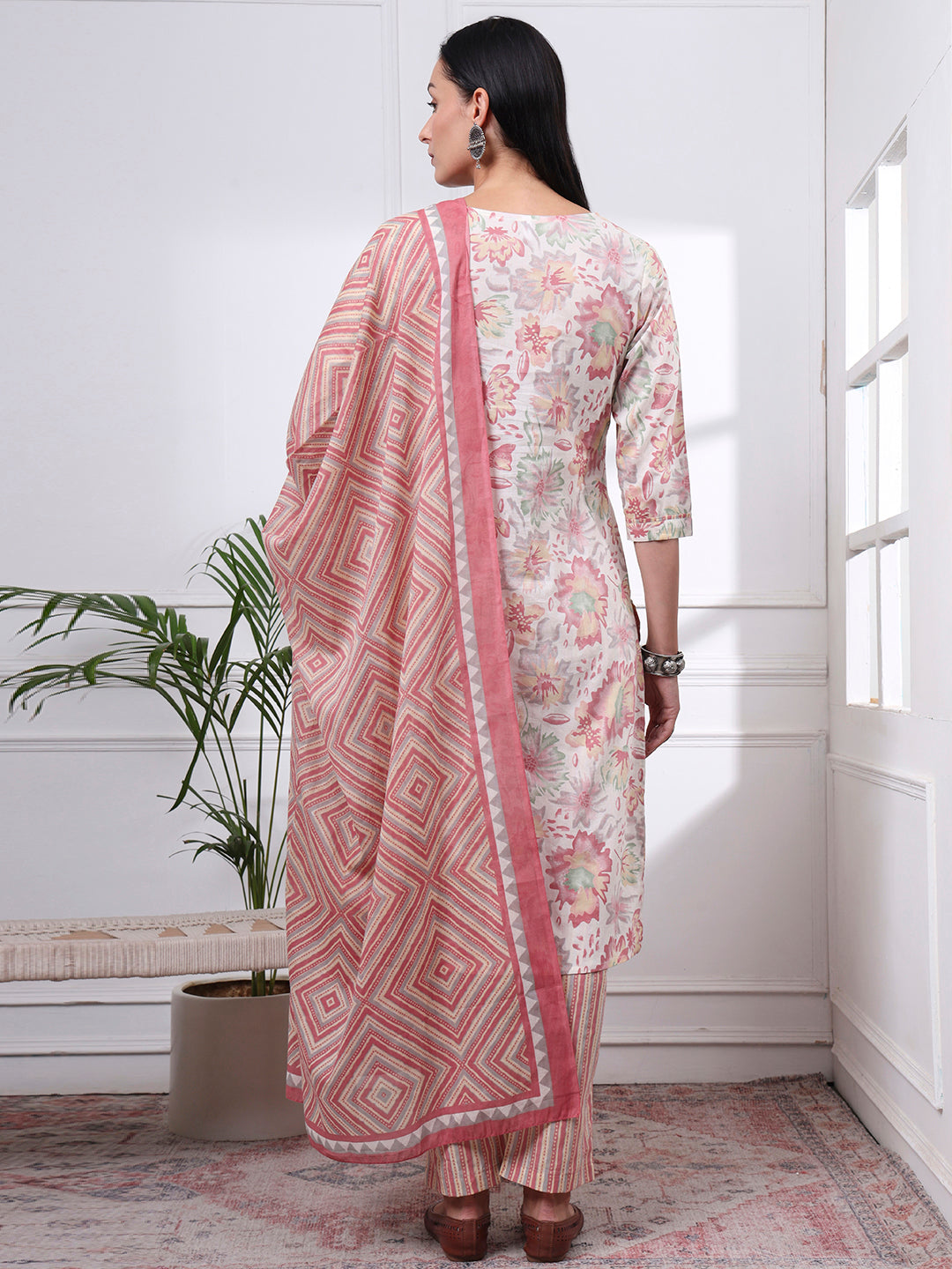 Pink Printed Kurti Set