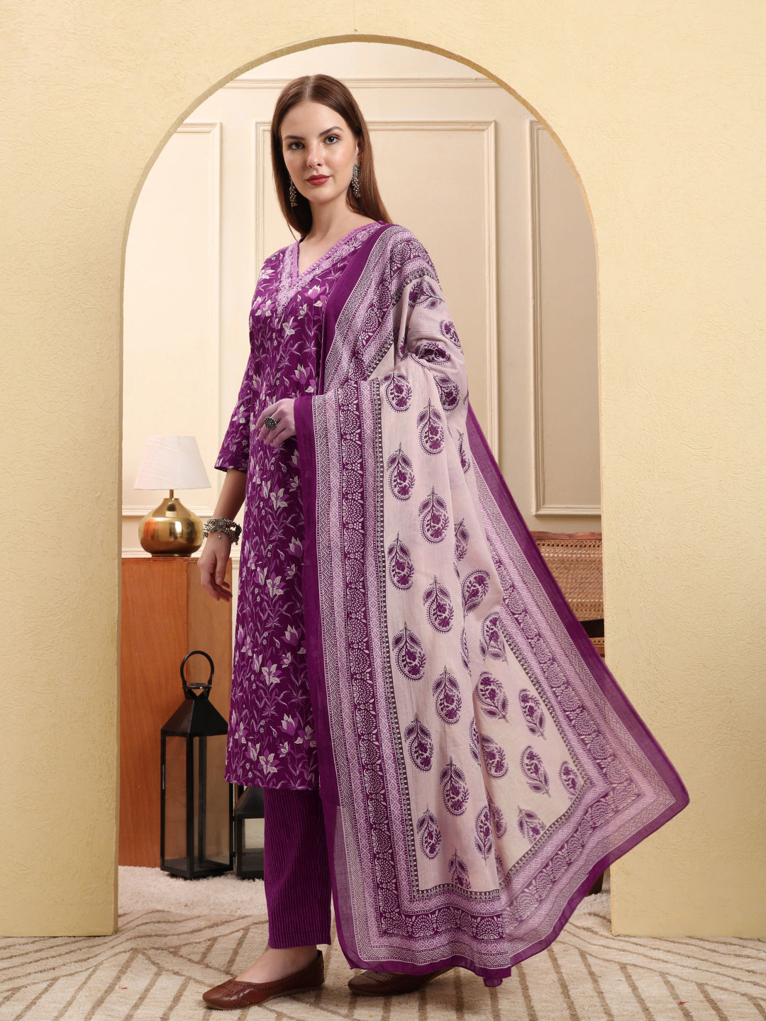 Purple Festive Kurti Set
