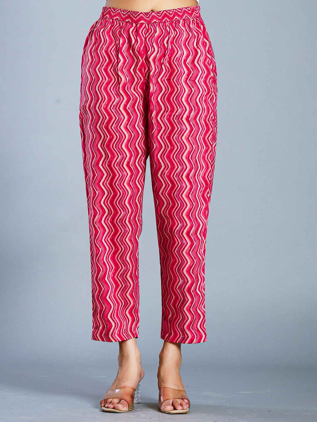 Pink Floral Printed Kurti Set