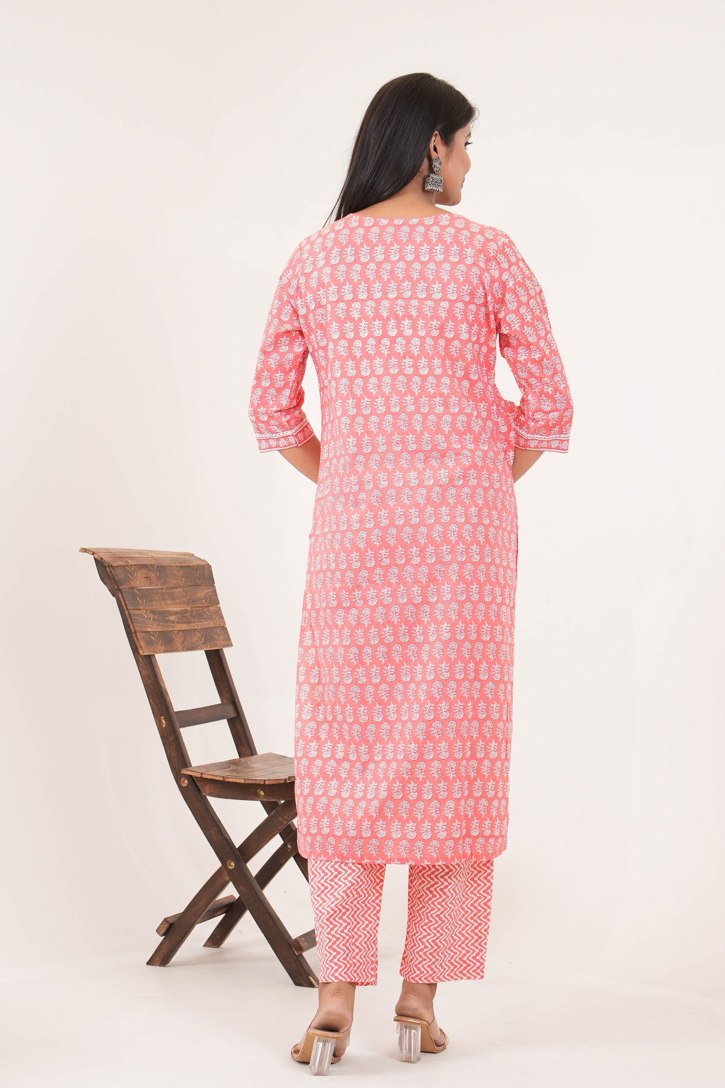 Peach Kurta Cotton Set