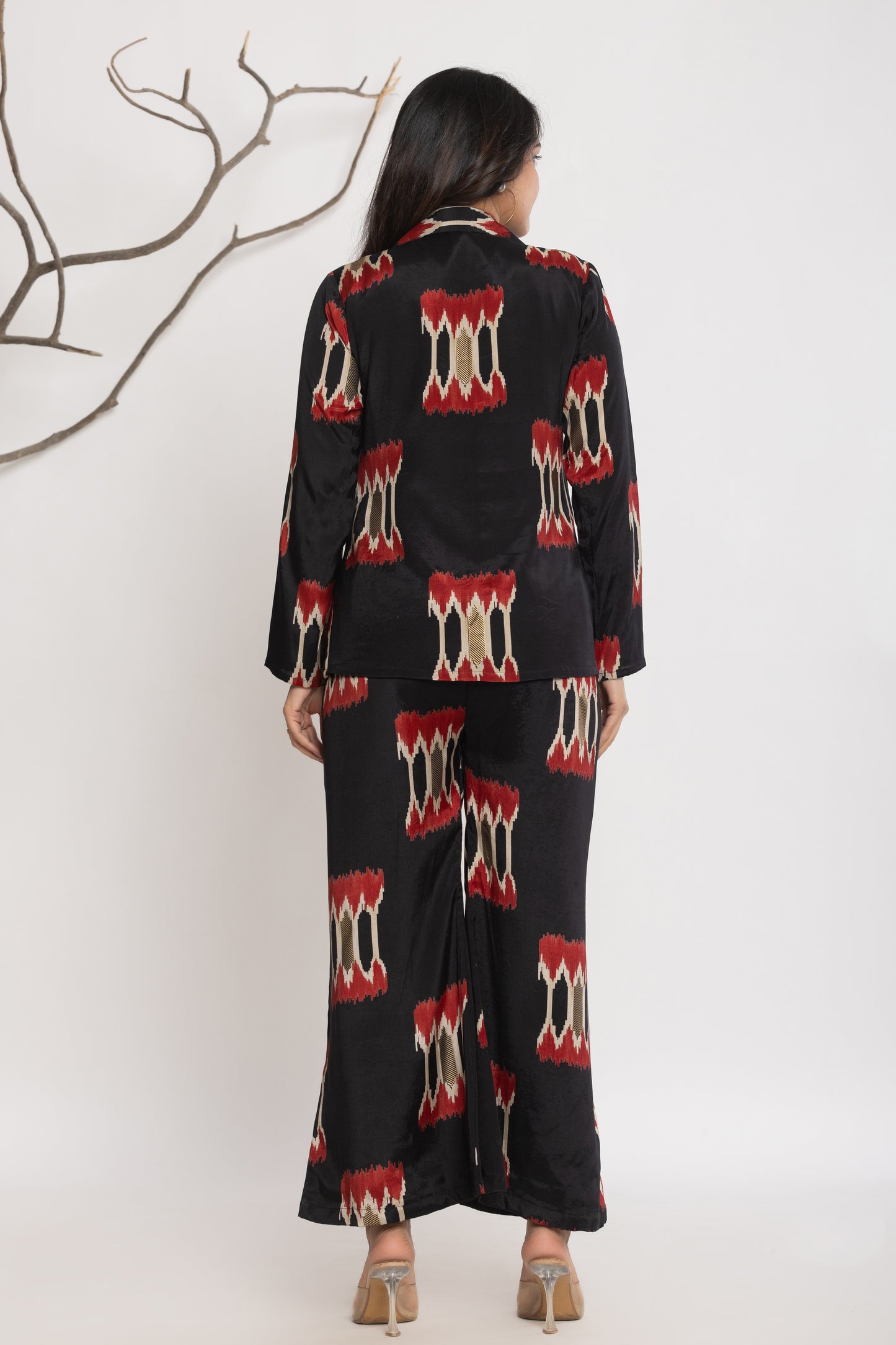 Black Ikat Print Co-ord Set