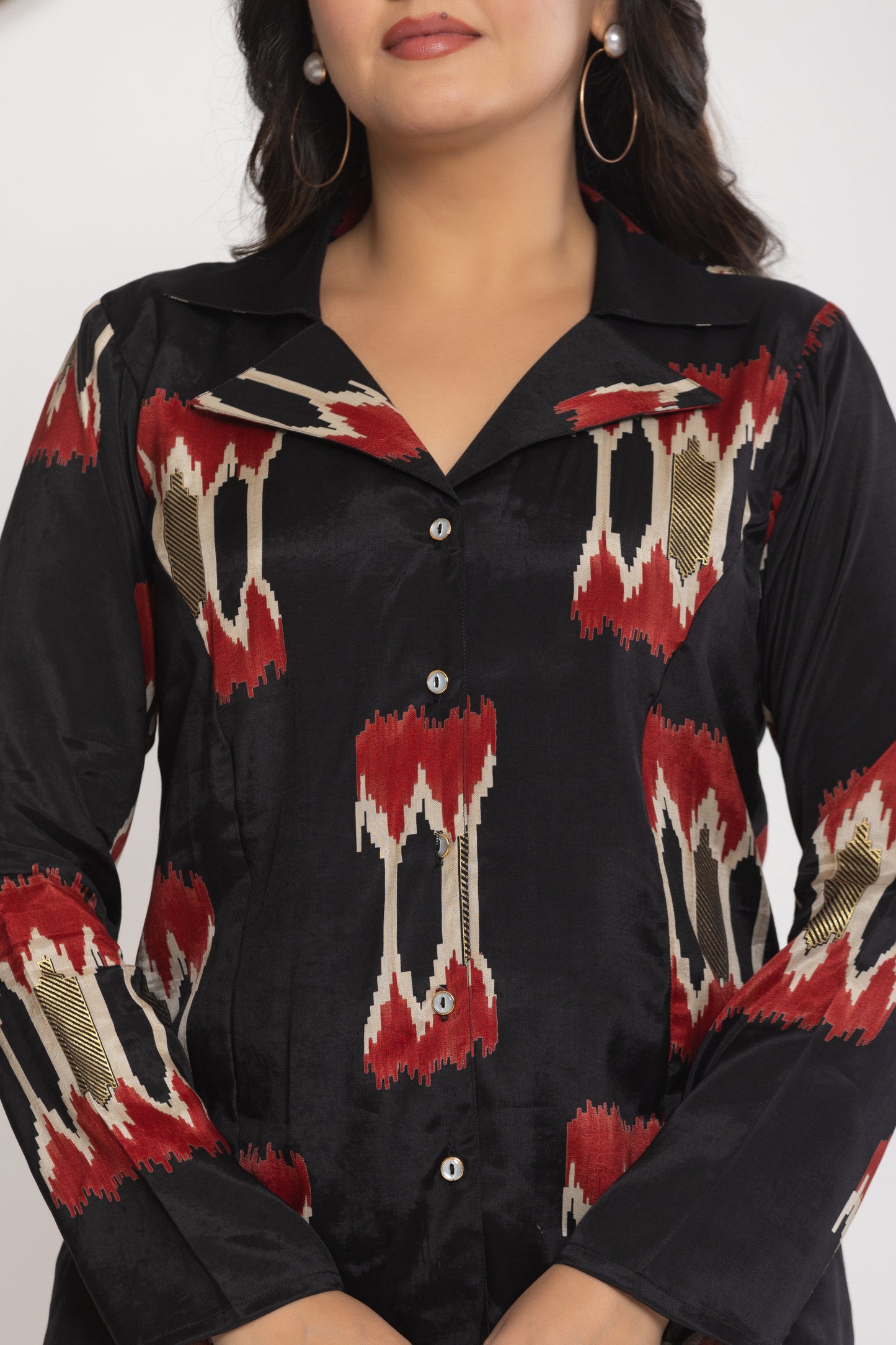 Black Ikat Print Co-ord Set