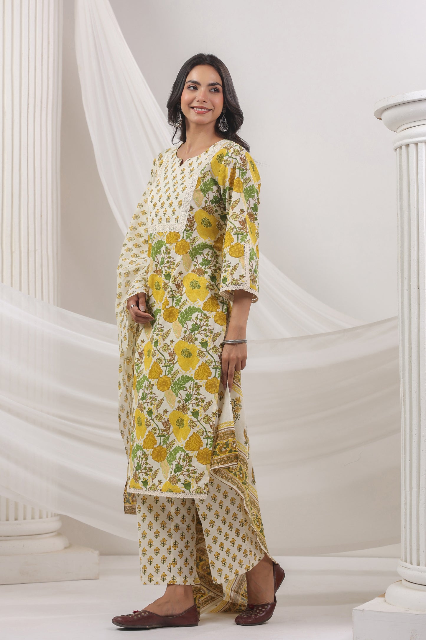 Mustard Kurti Set