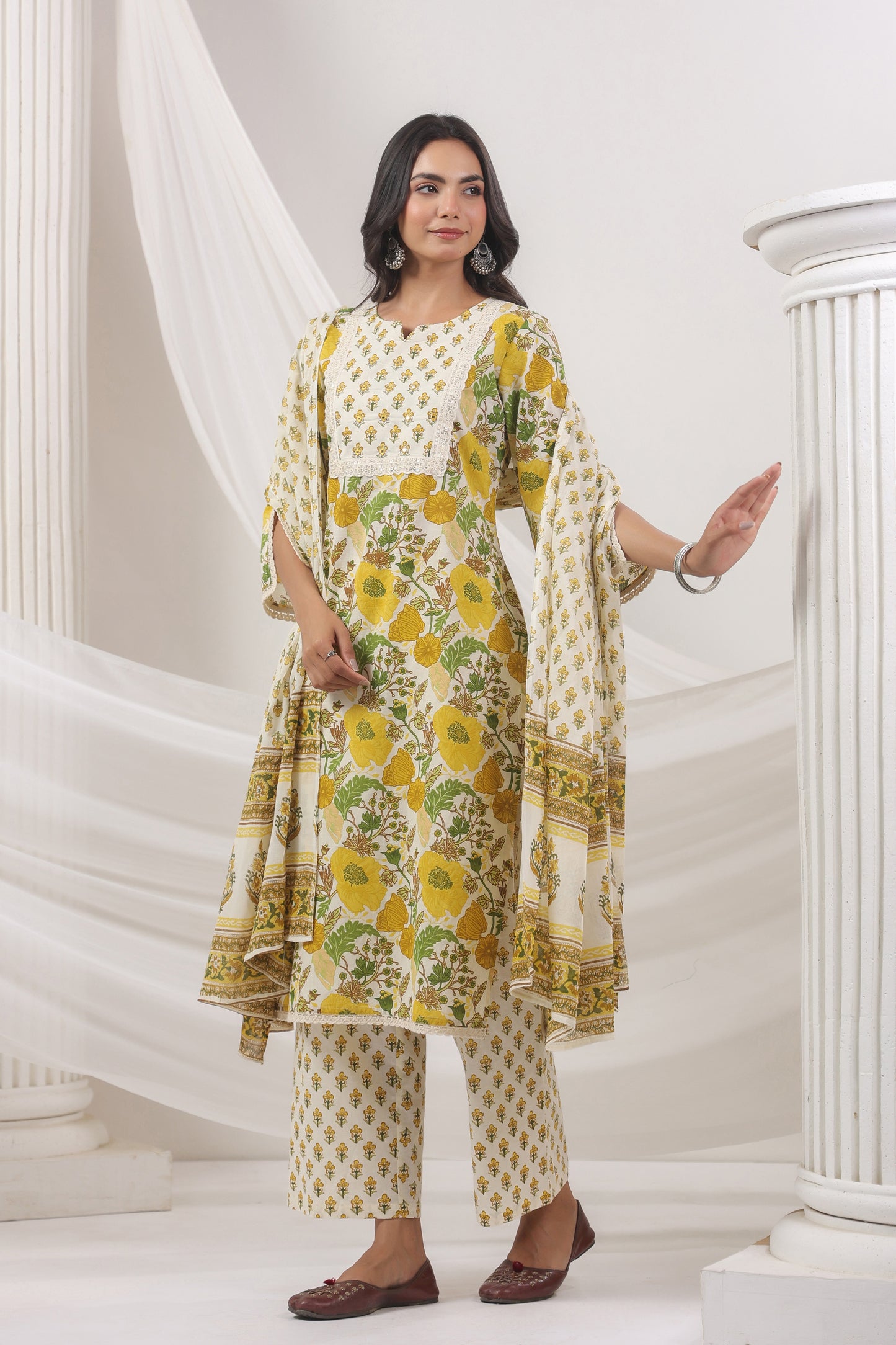 Mustard Kurti Set