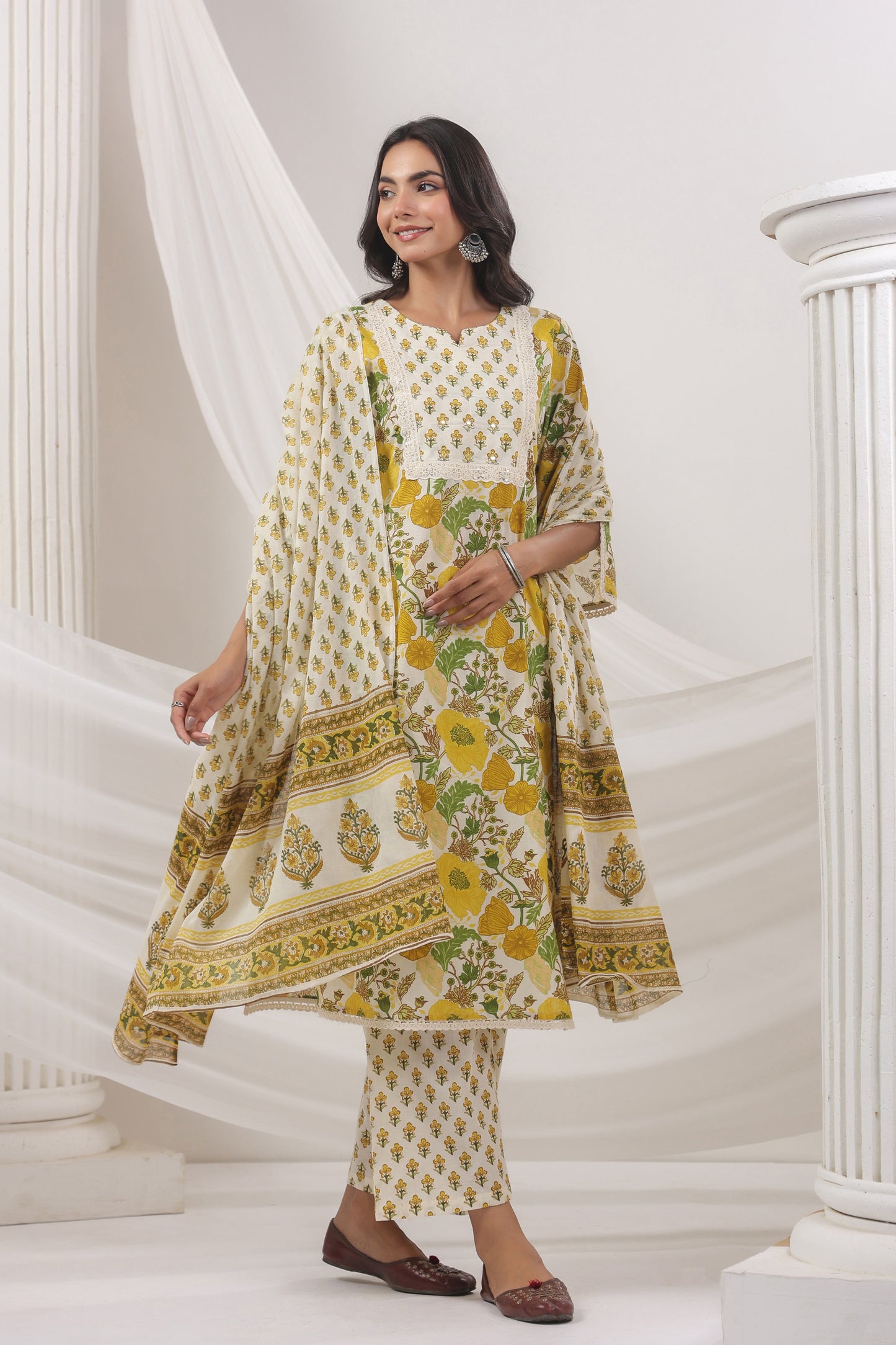 Mustard Kurti Set