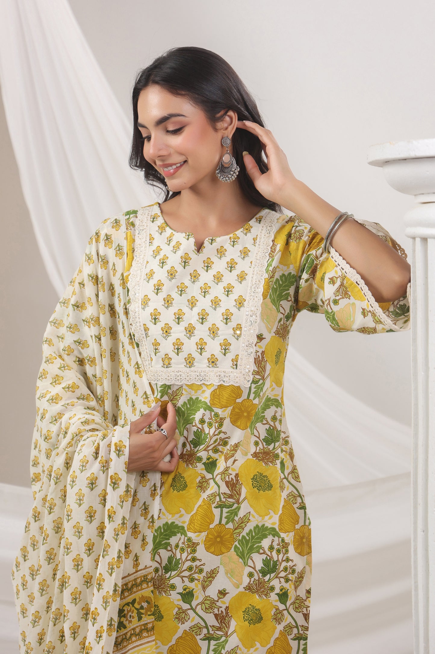 Mustard Kurti Set
