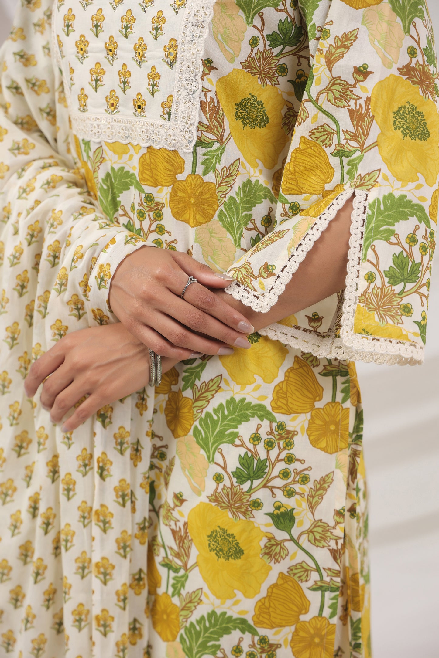 Mustard Kurti Set