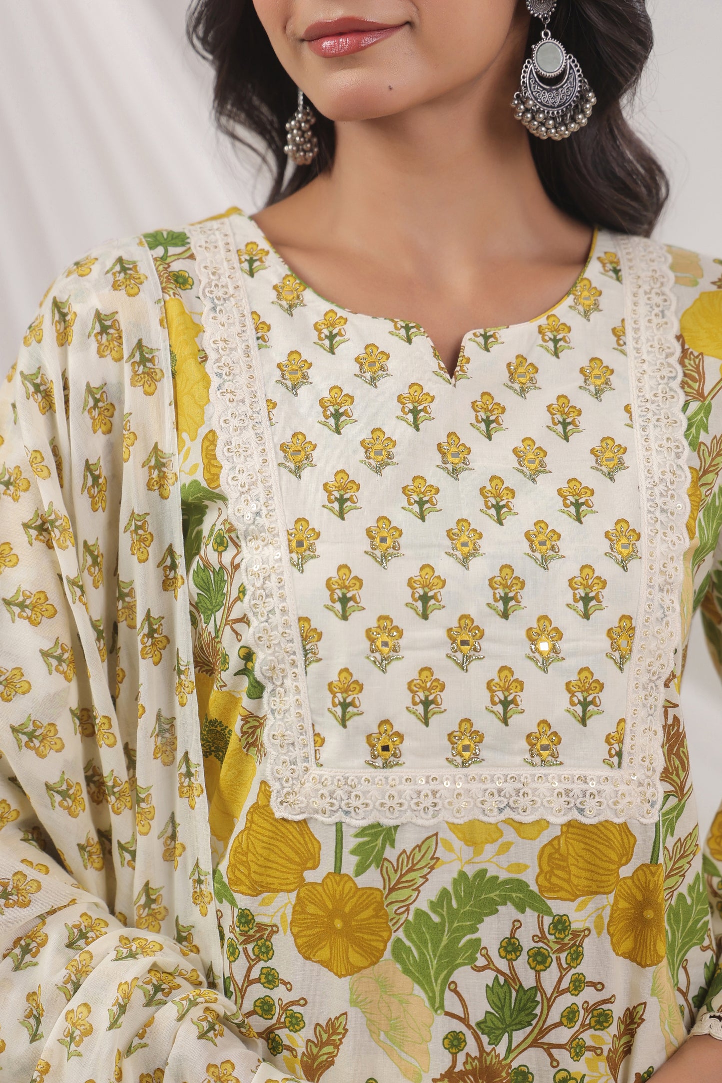 Mustard Kurti Set