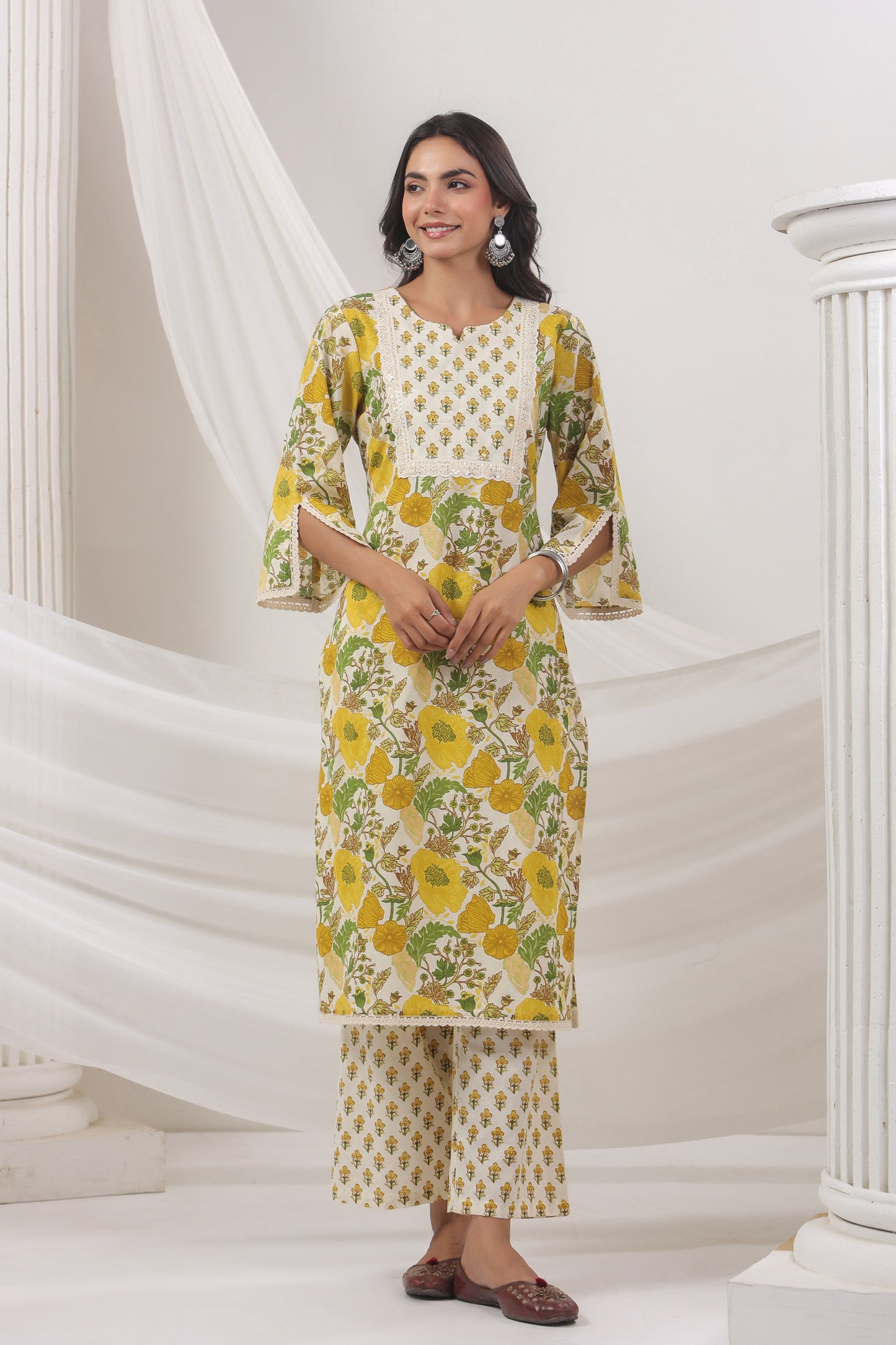 Mustard Kurti Set