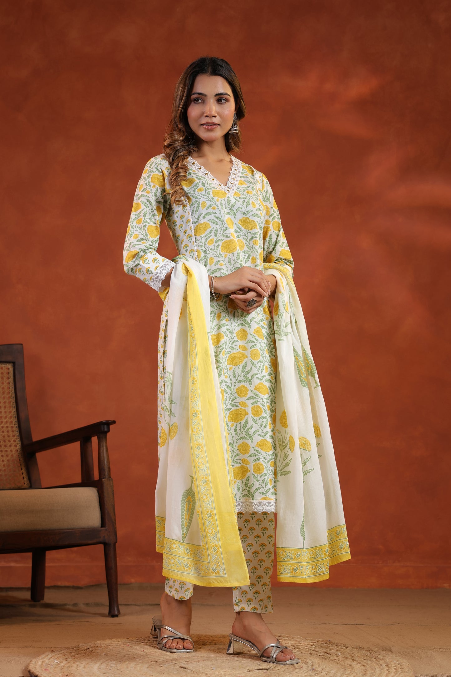 Floral Printed Kurti Set