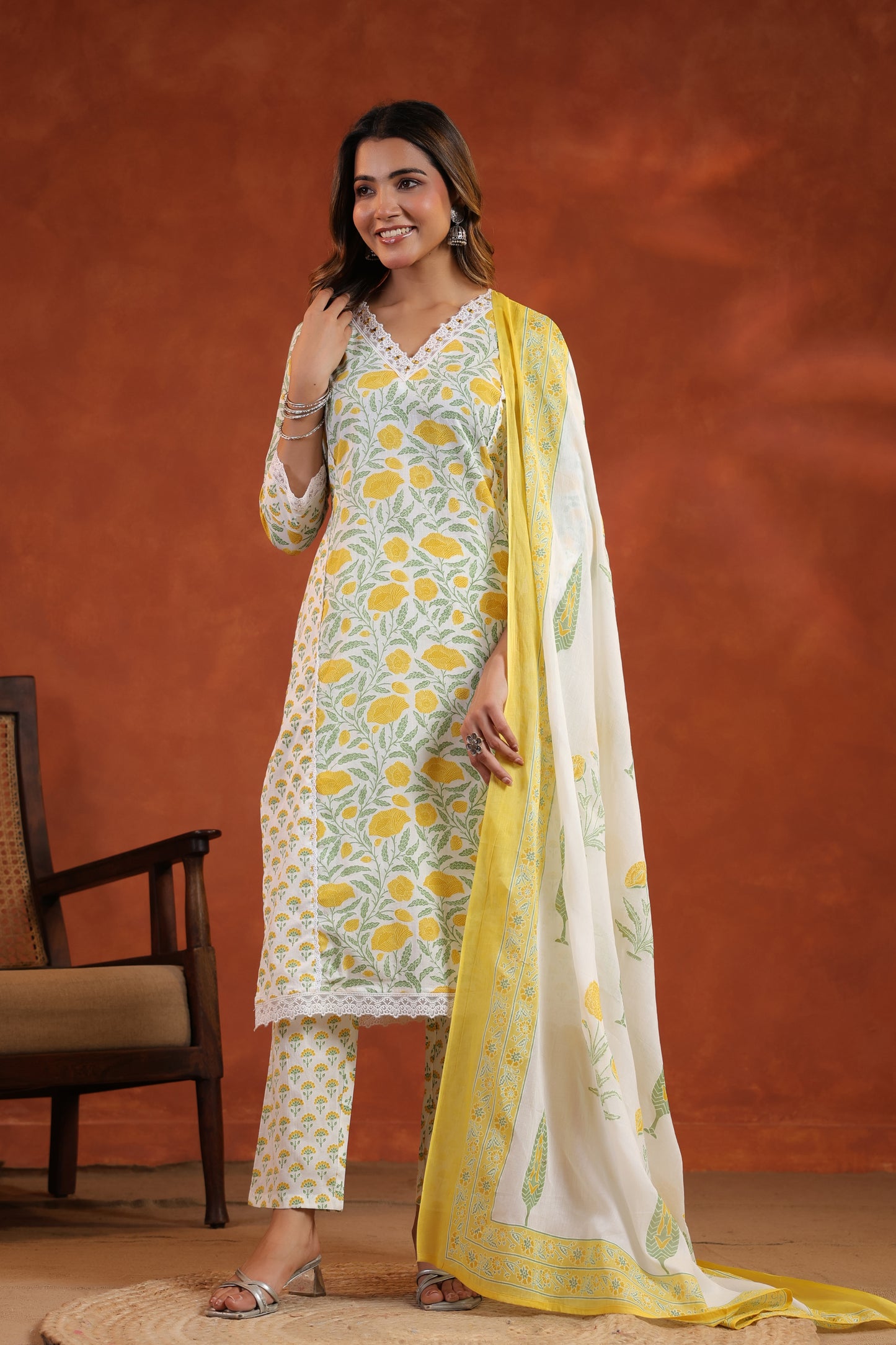 Floral Printed Kurti Set