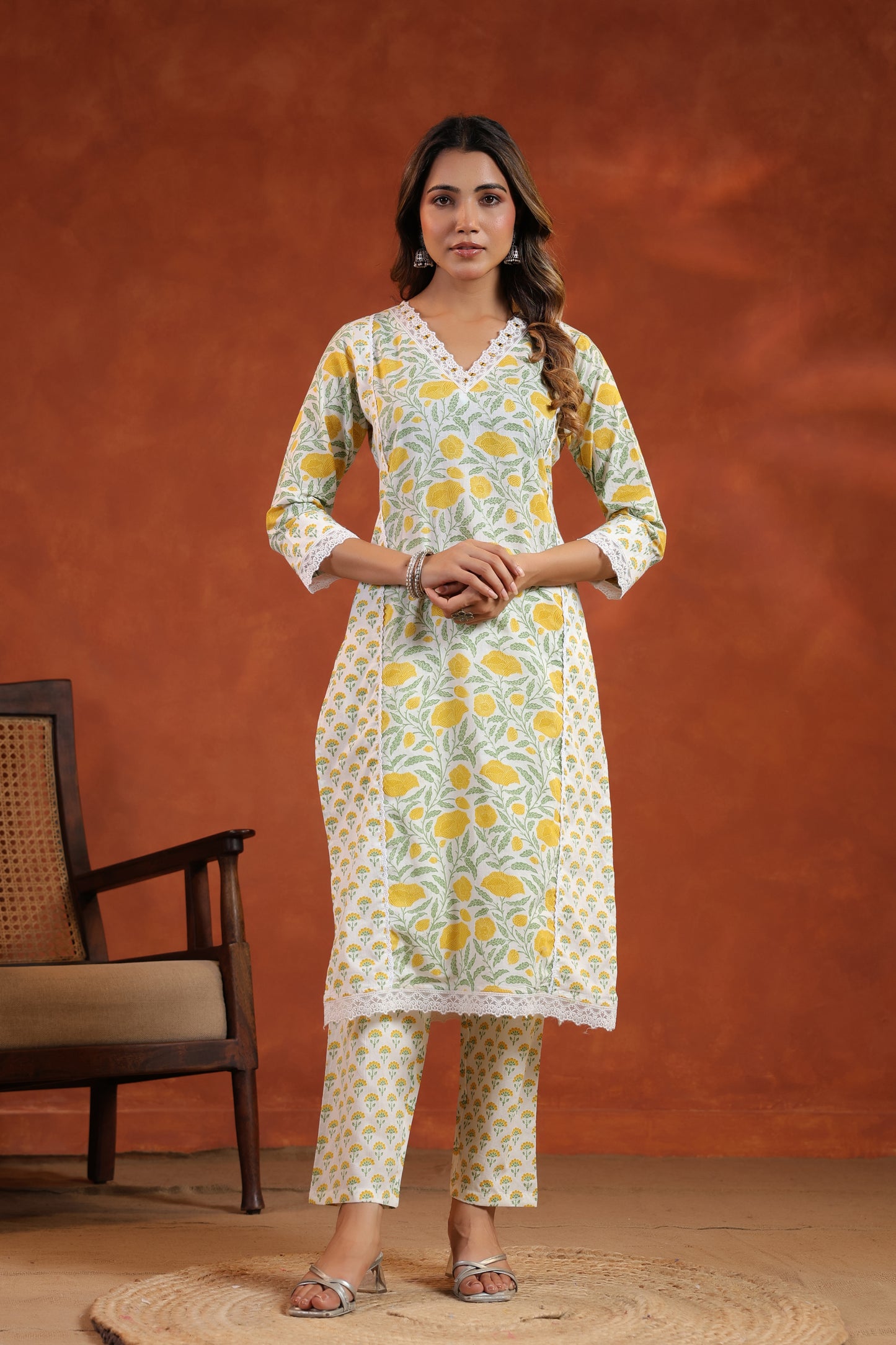 Floral Printed Kurti Set