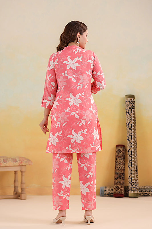 Pink Cotton Coord Set