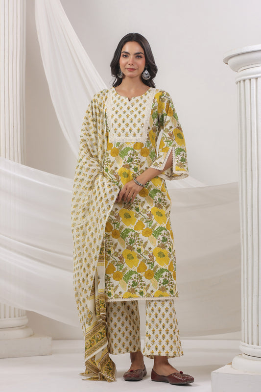 Mustard Kurti Set