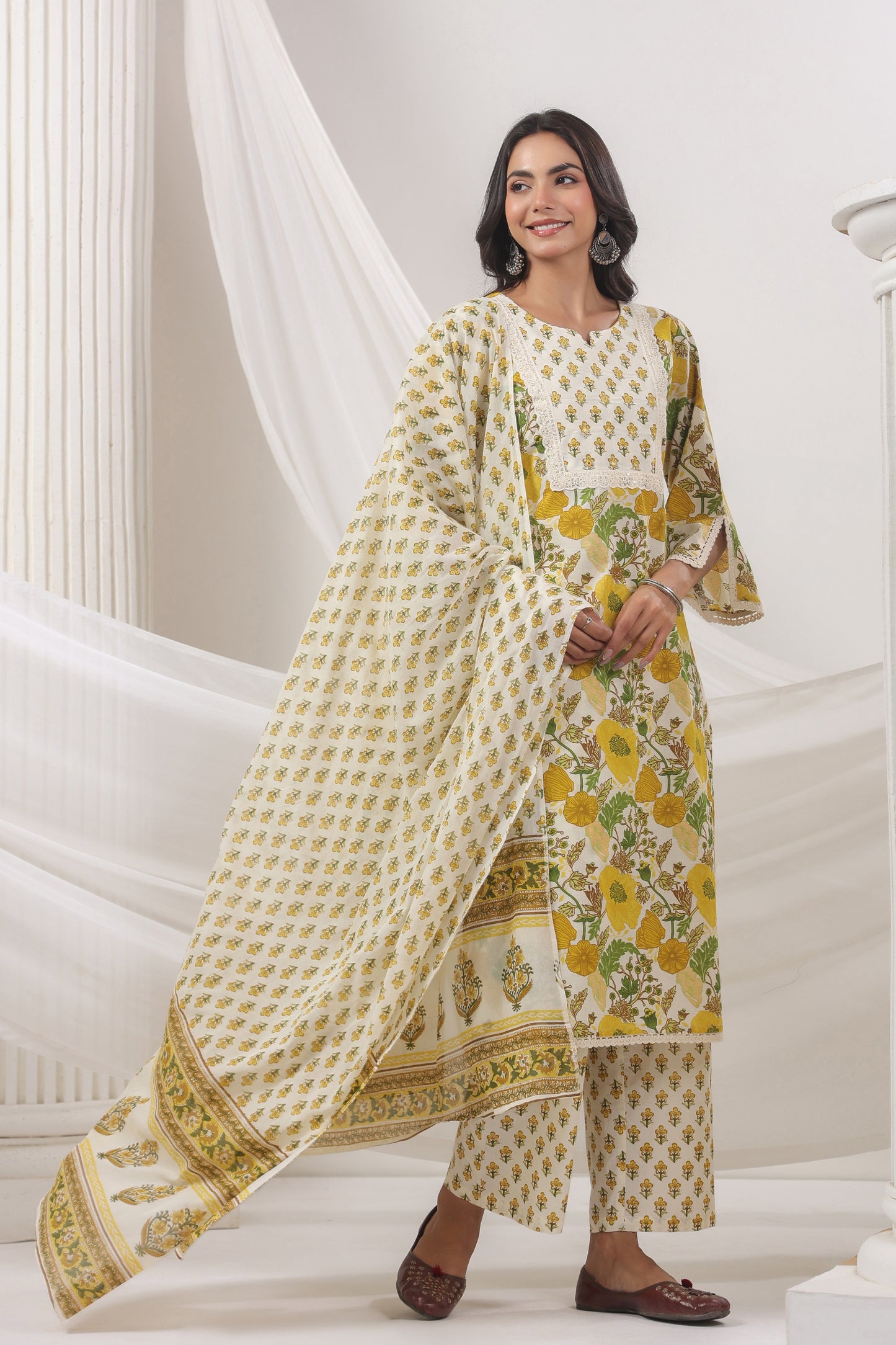 Mustard Kurti Set