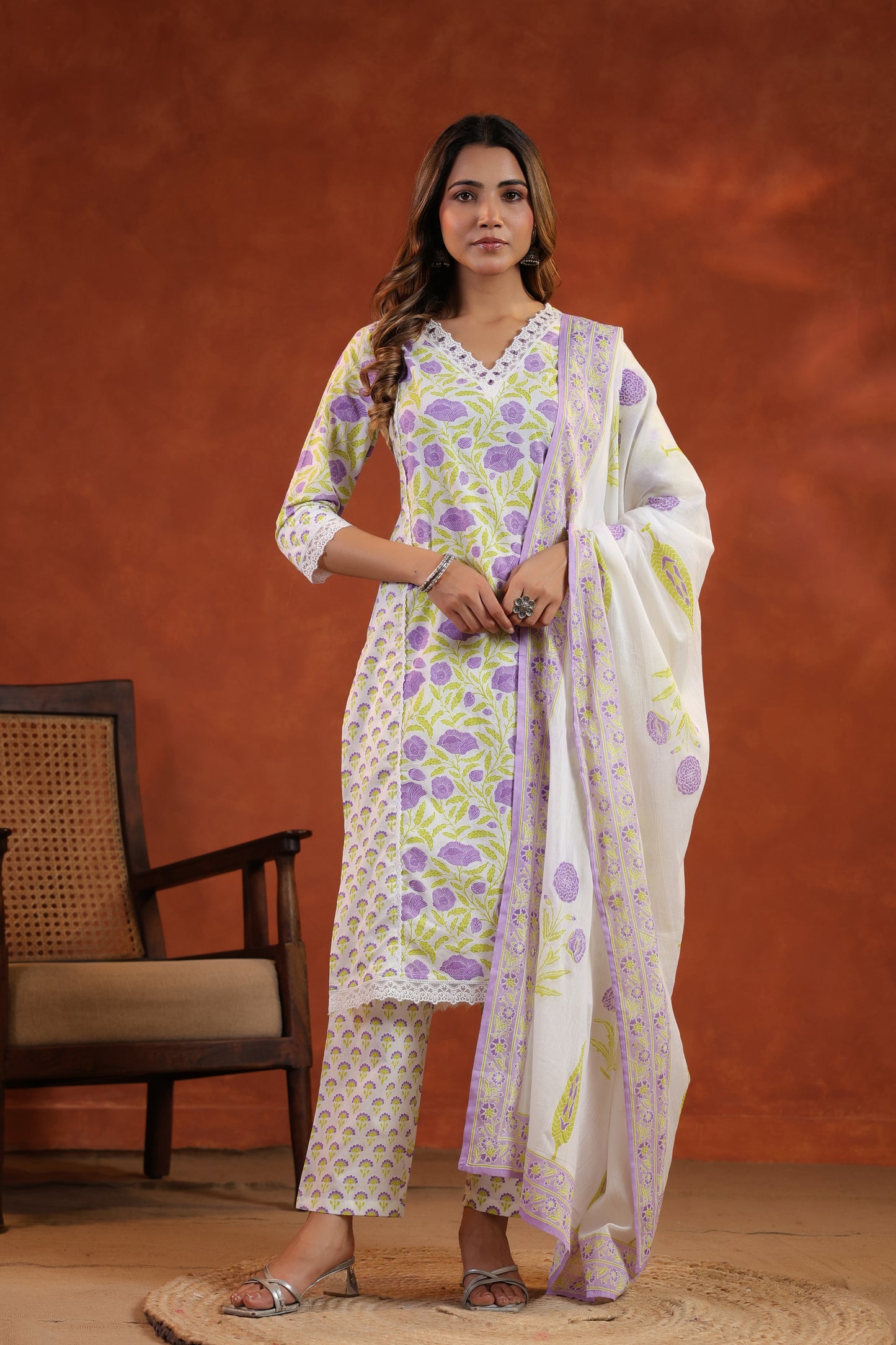 Floral Printed Kurti Set