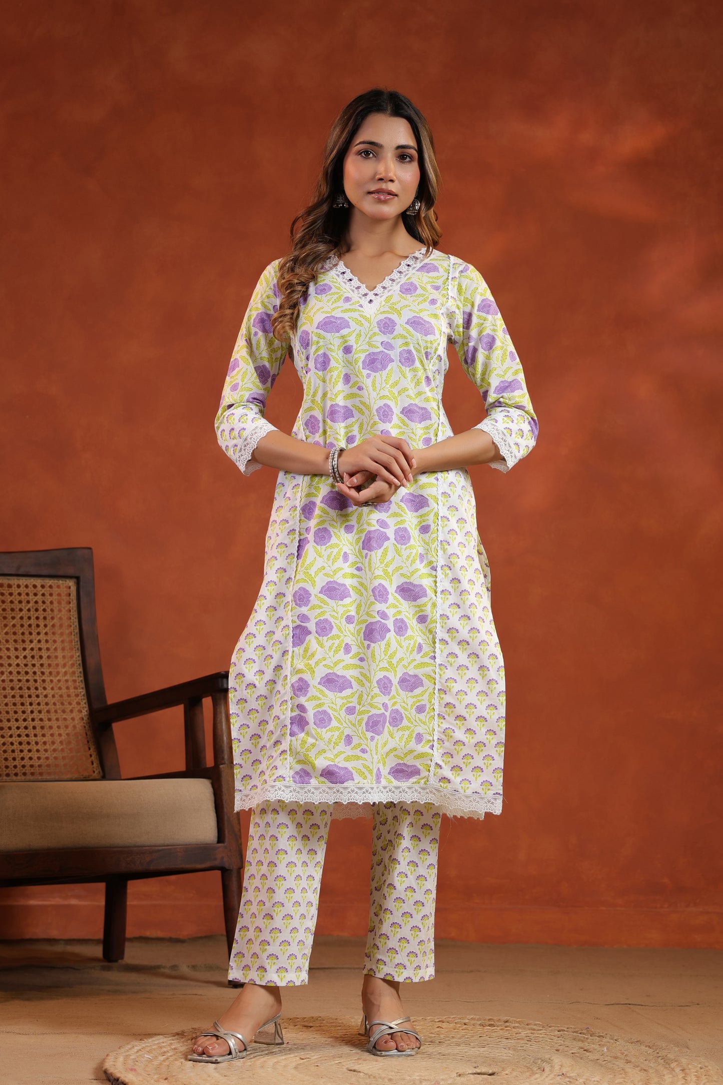 Floral Printed Kurti Set