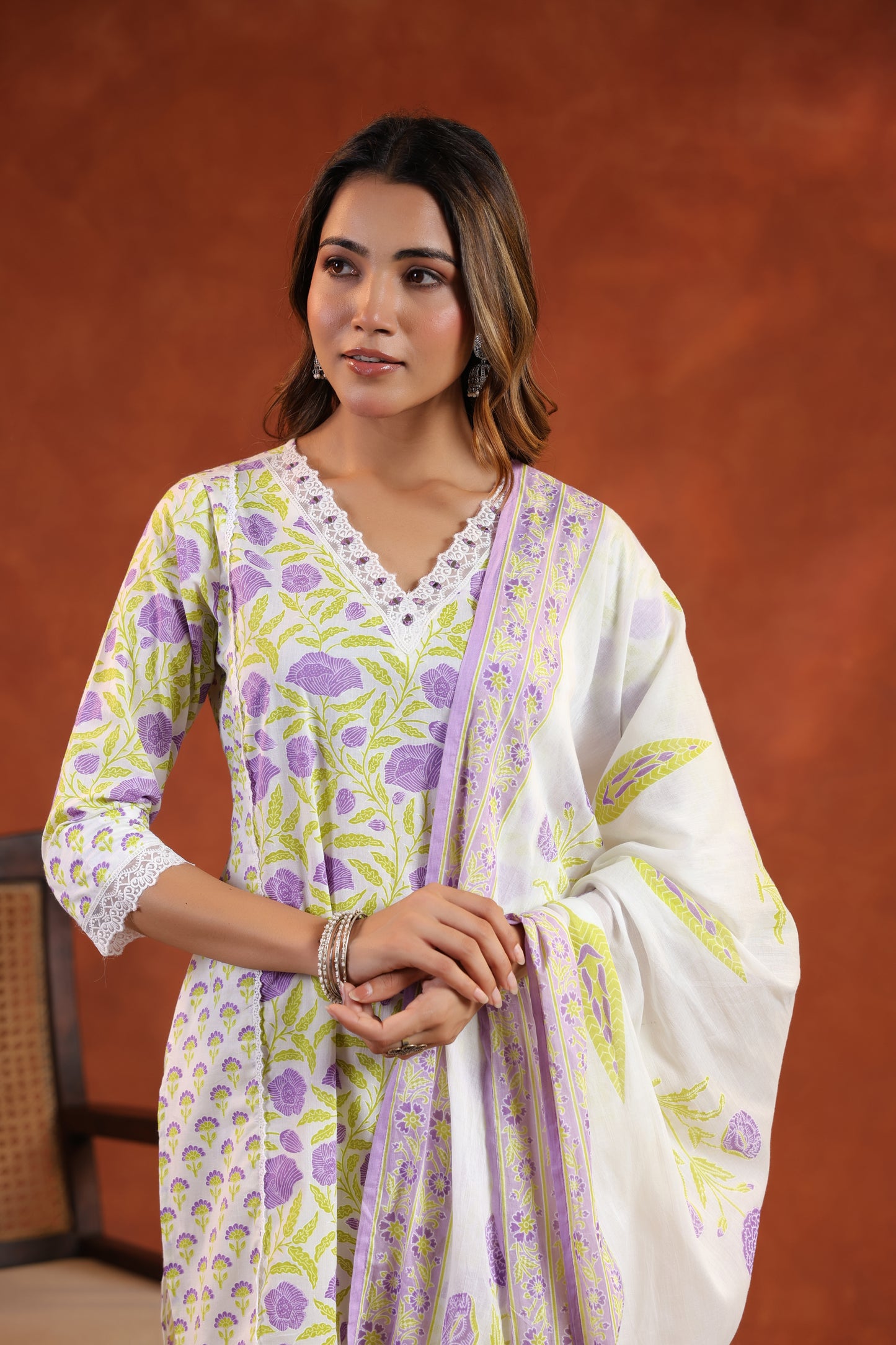 Floral Printed Kurti Set
