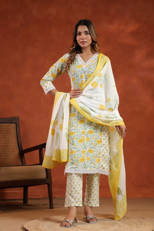 Floral Printed Kurti Set
