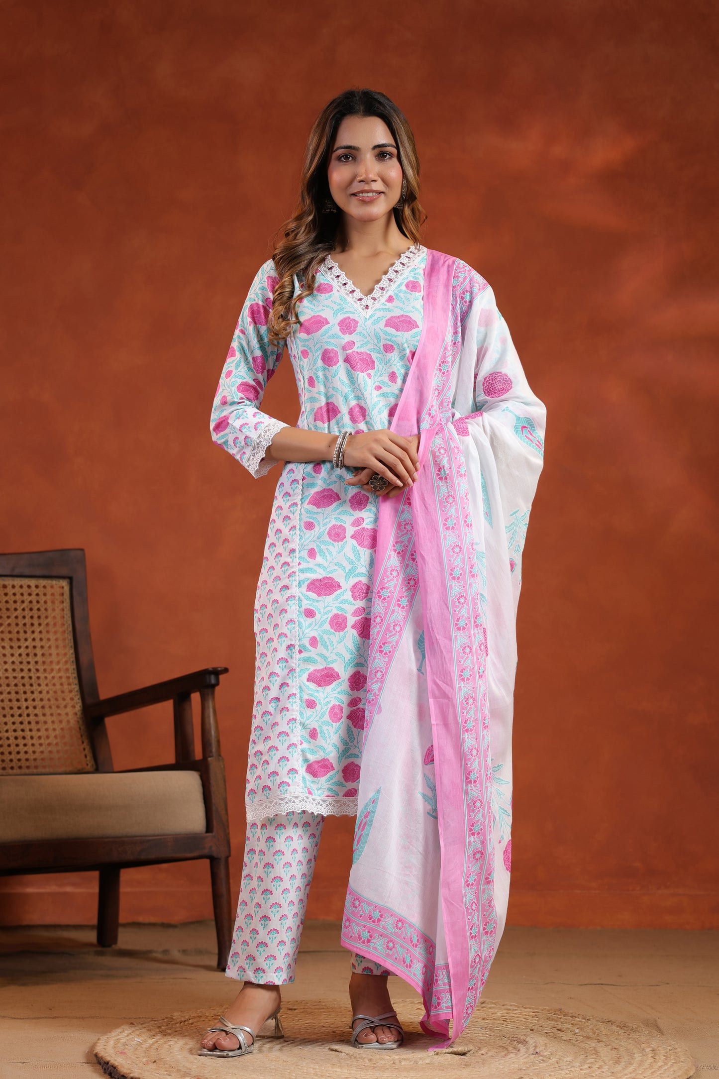 Floral Printed Kurti Set