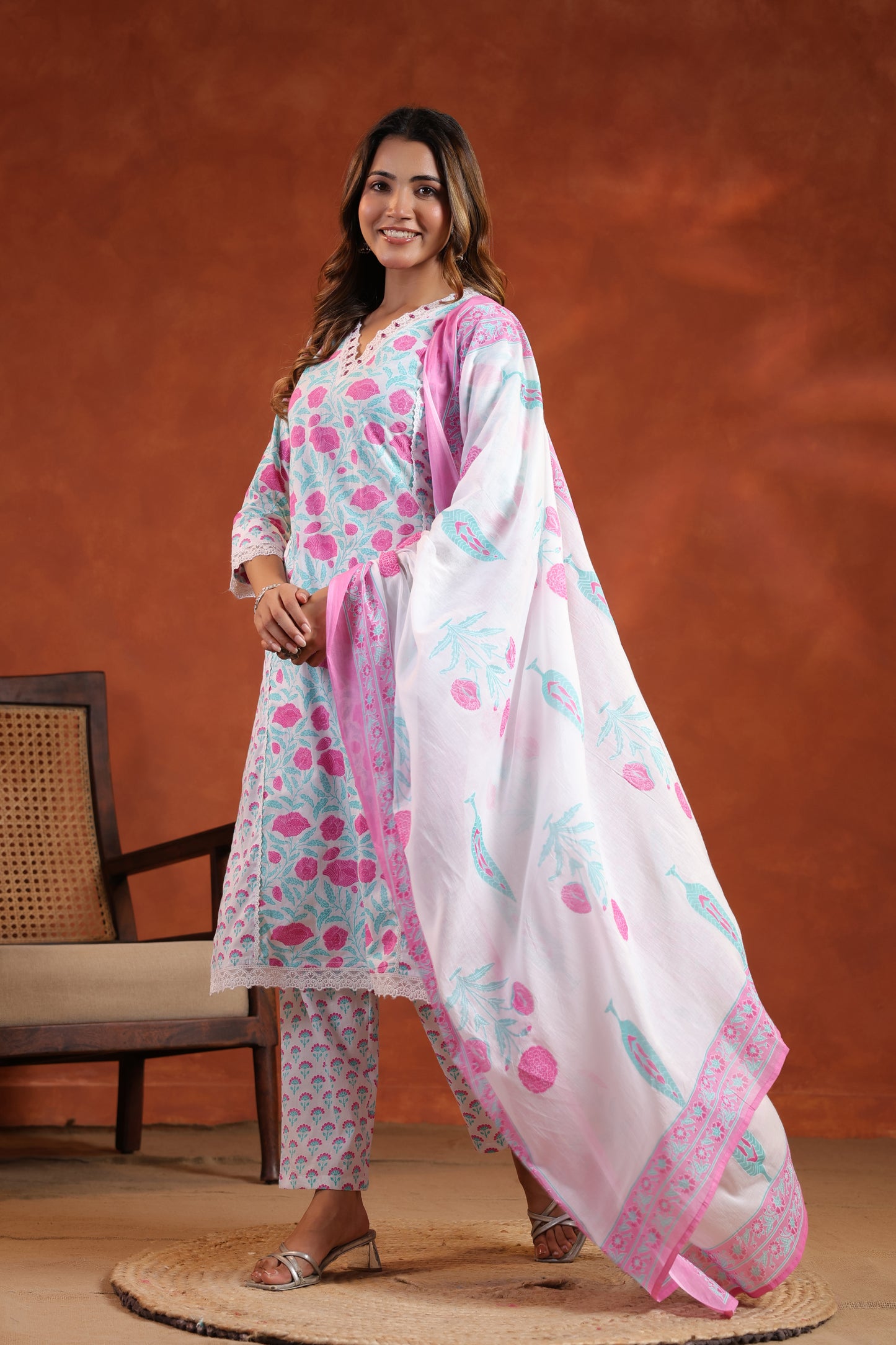 Floral Printed Kurti Set