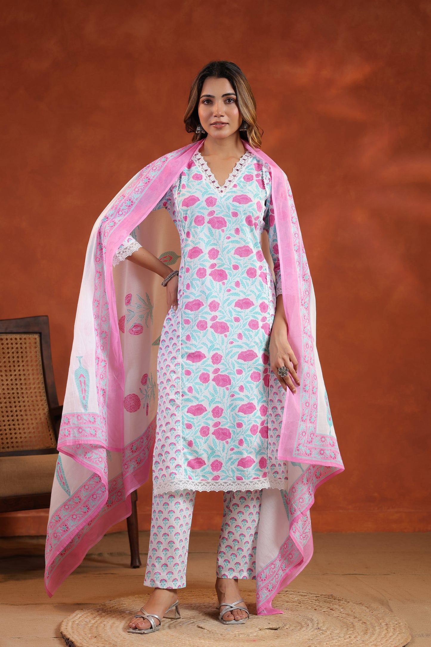 Floral Printed Kurti Set