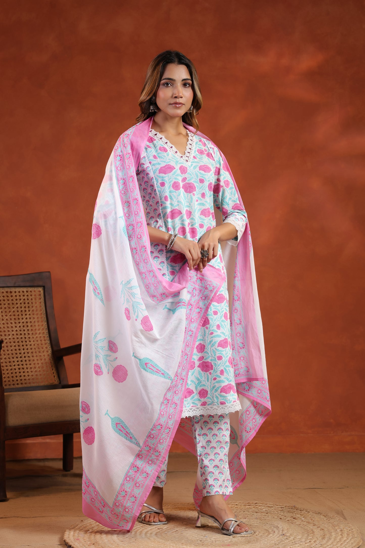 Floral Printed Kurti Set