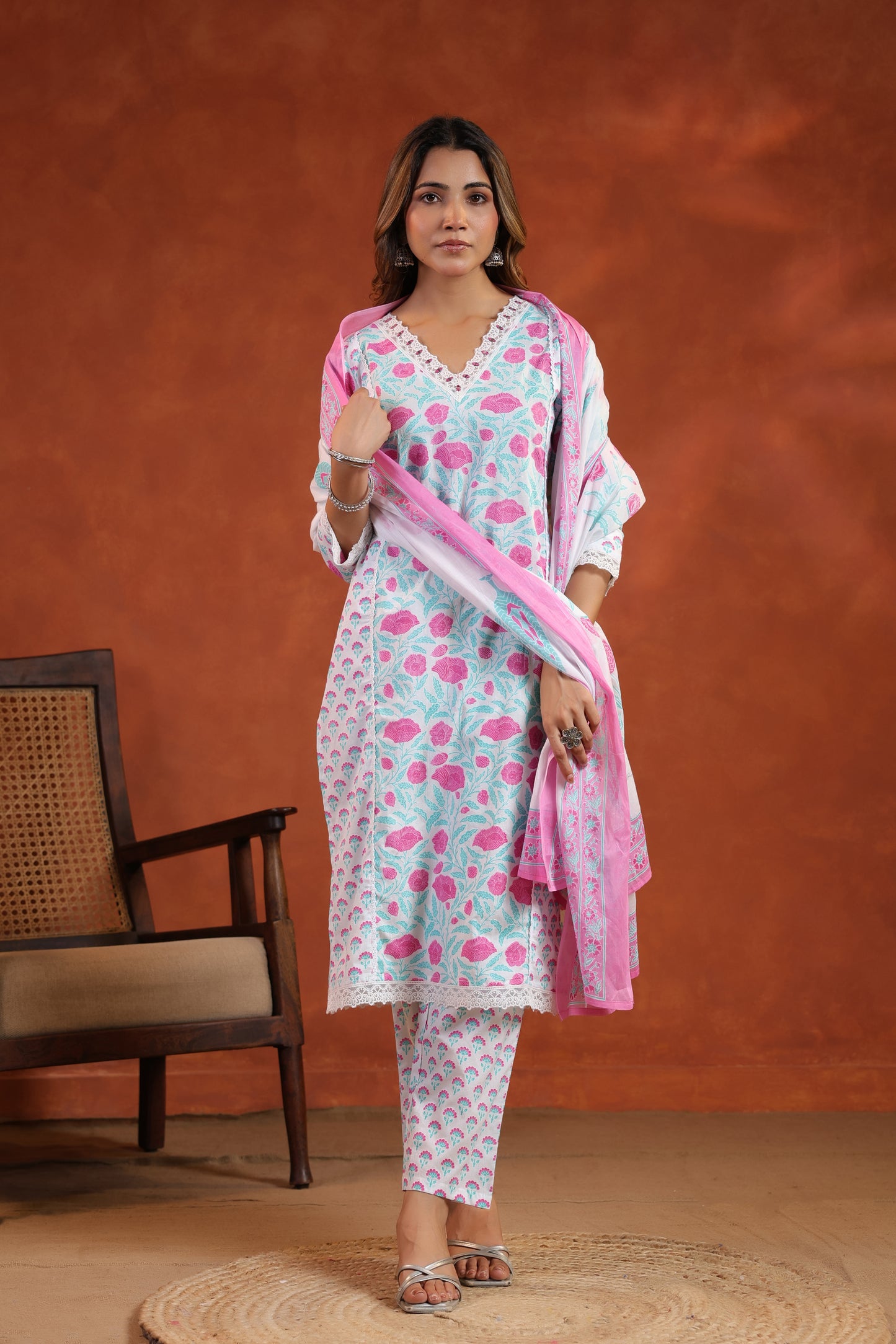 Floral Printed Kurti Set