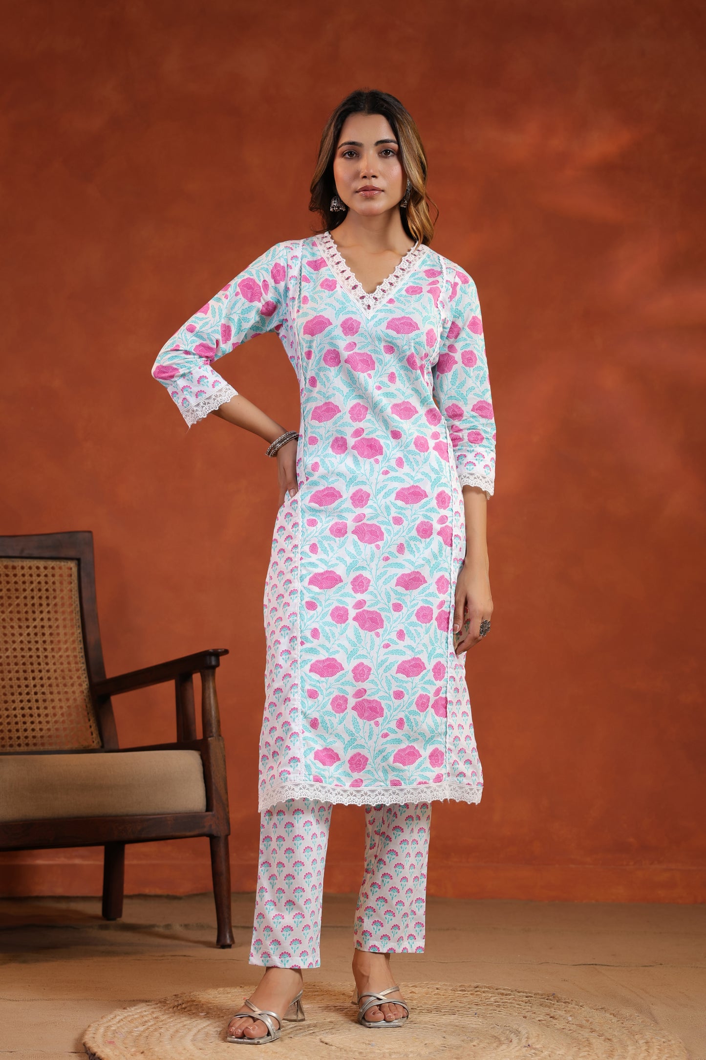 Floral Printed Kurti Set